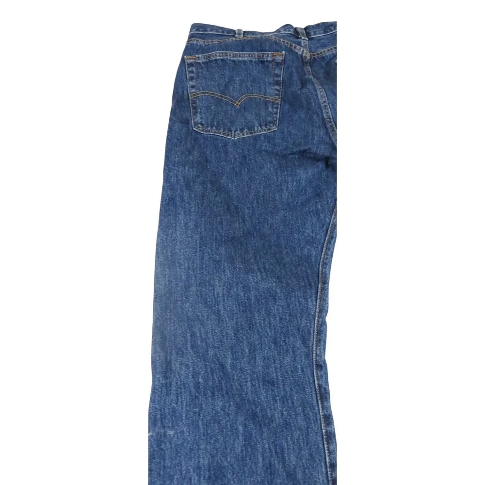 Levis 501 Original Fit Jeans Men 40x32 Dark Stonewash Blue Denim Button Fly Coat
